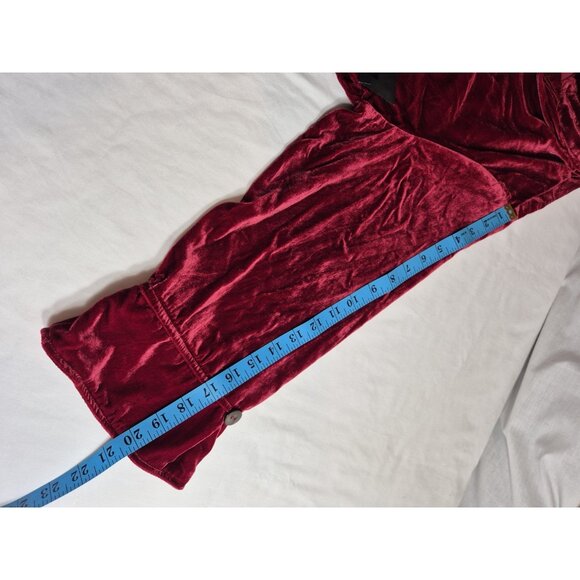 John Mark Women's Shirt Top Size 2X Red ¾ Sleeve Relaxed Fit Velvet Wired (60) - Picture 10 of 12